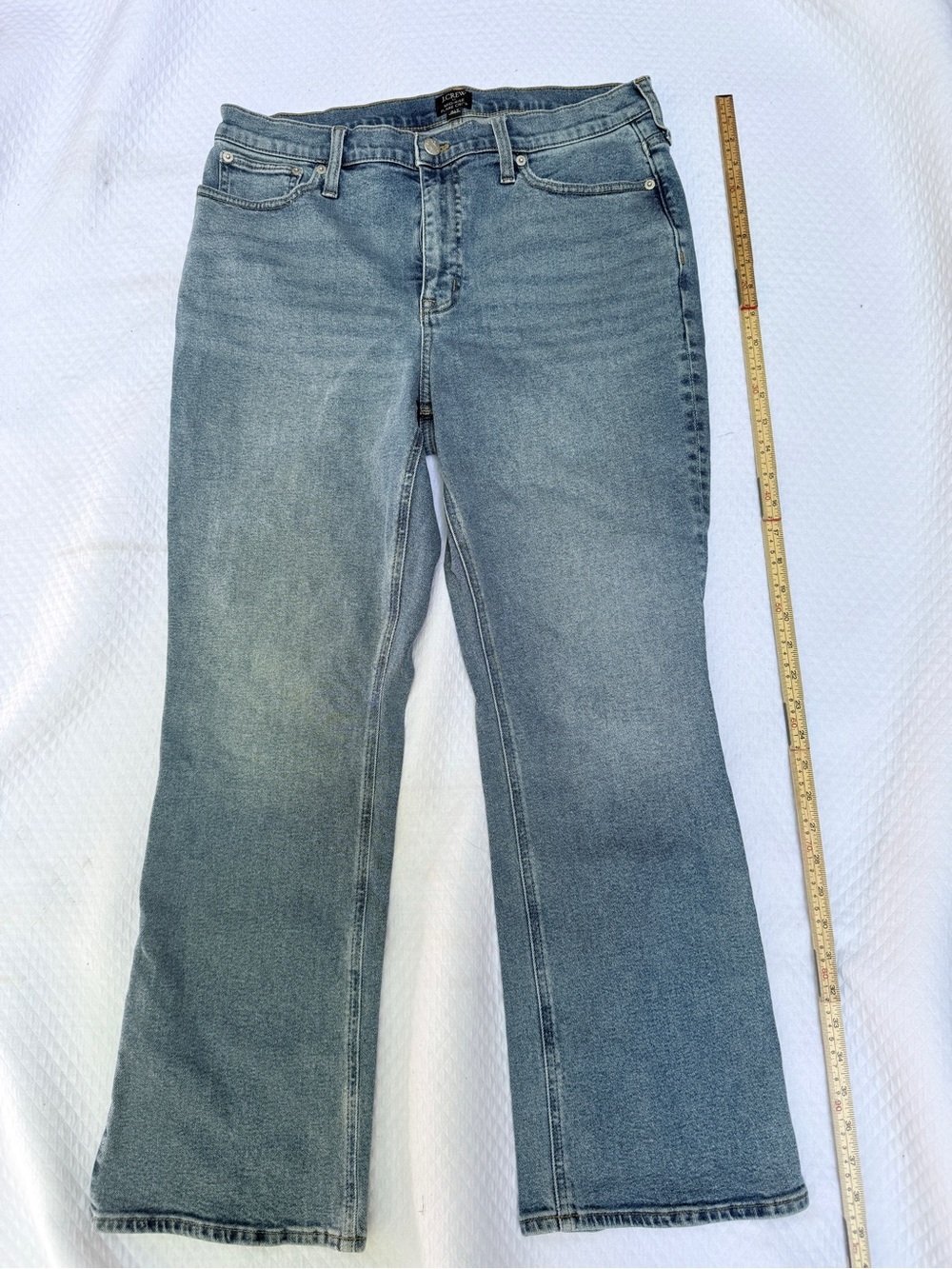 J.Crew Mid-Rise Flare Crop Jeans in Light Blue 31 Tall